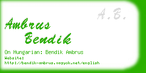 ambrus bendik business card
